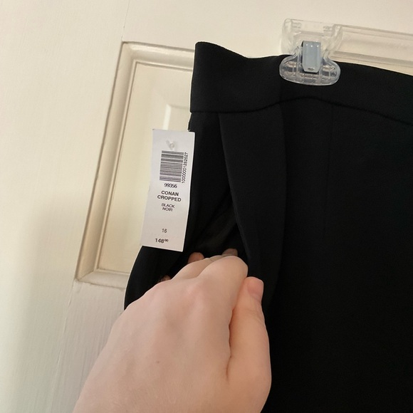 Aritzia Babaton Conan Cropped Pant Black Crepe Trousers Mid Rise Slim Fit 16 NWT - Picture 8 of 15